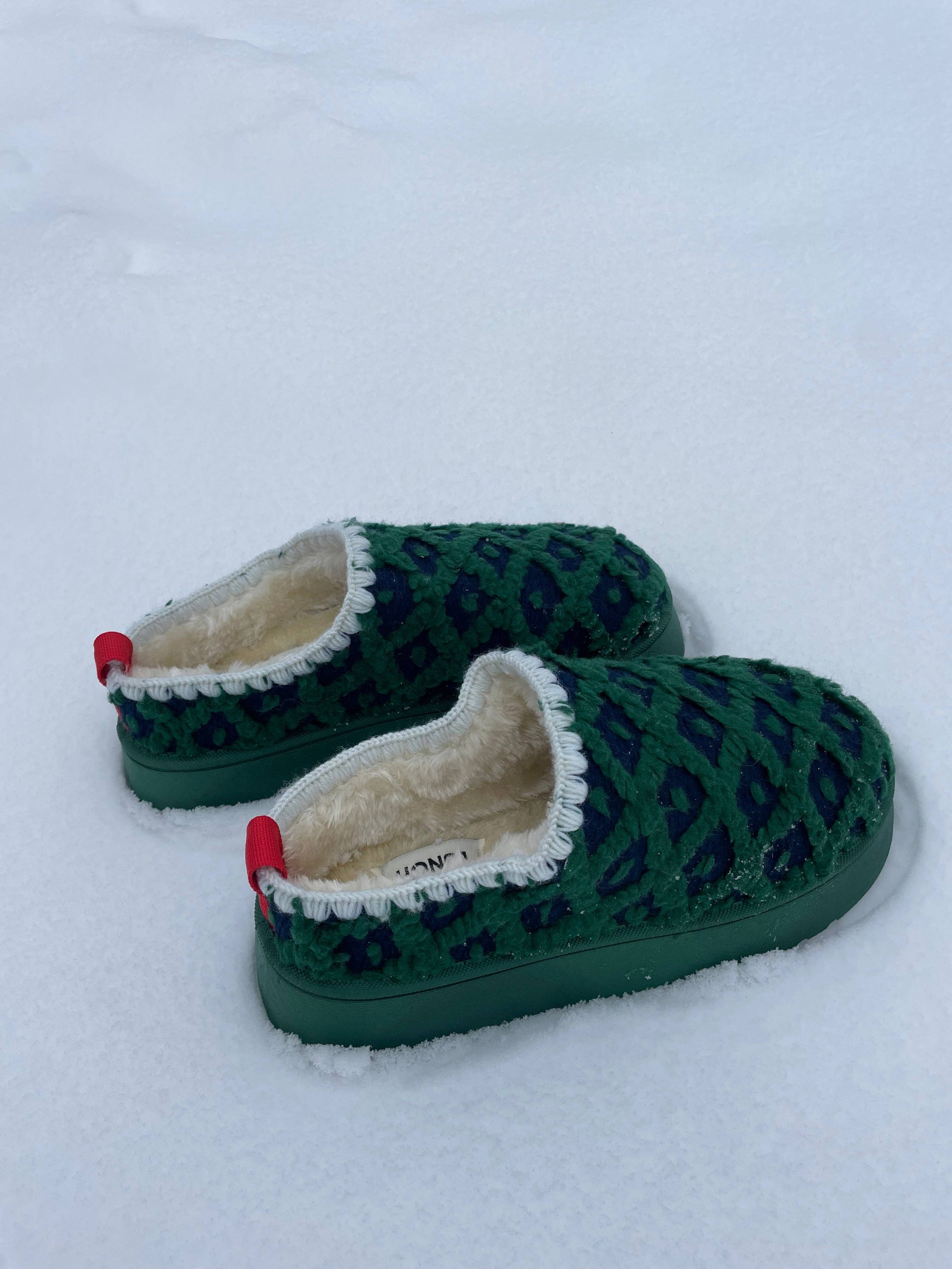 Midnight Lunch | Alpine Slipper - Navy + Green | The Ruffly Rose