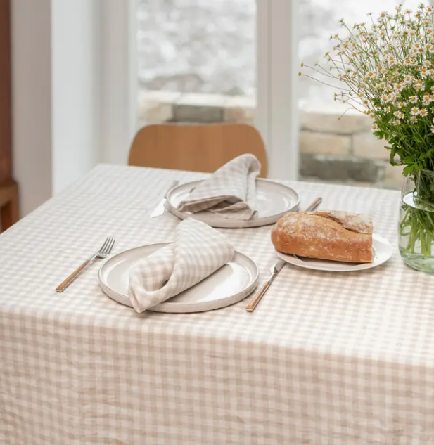 MagicLinen Linen Tablecloth - Gingham - Thumbnail 2