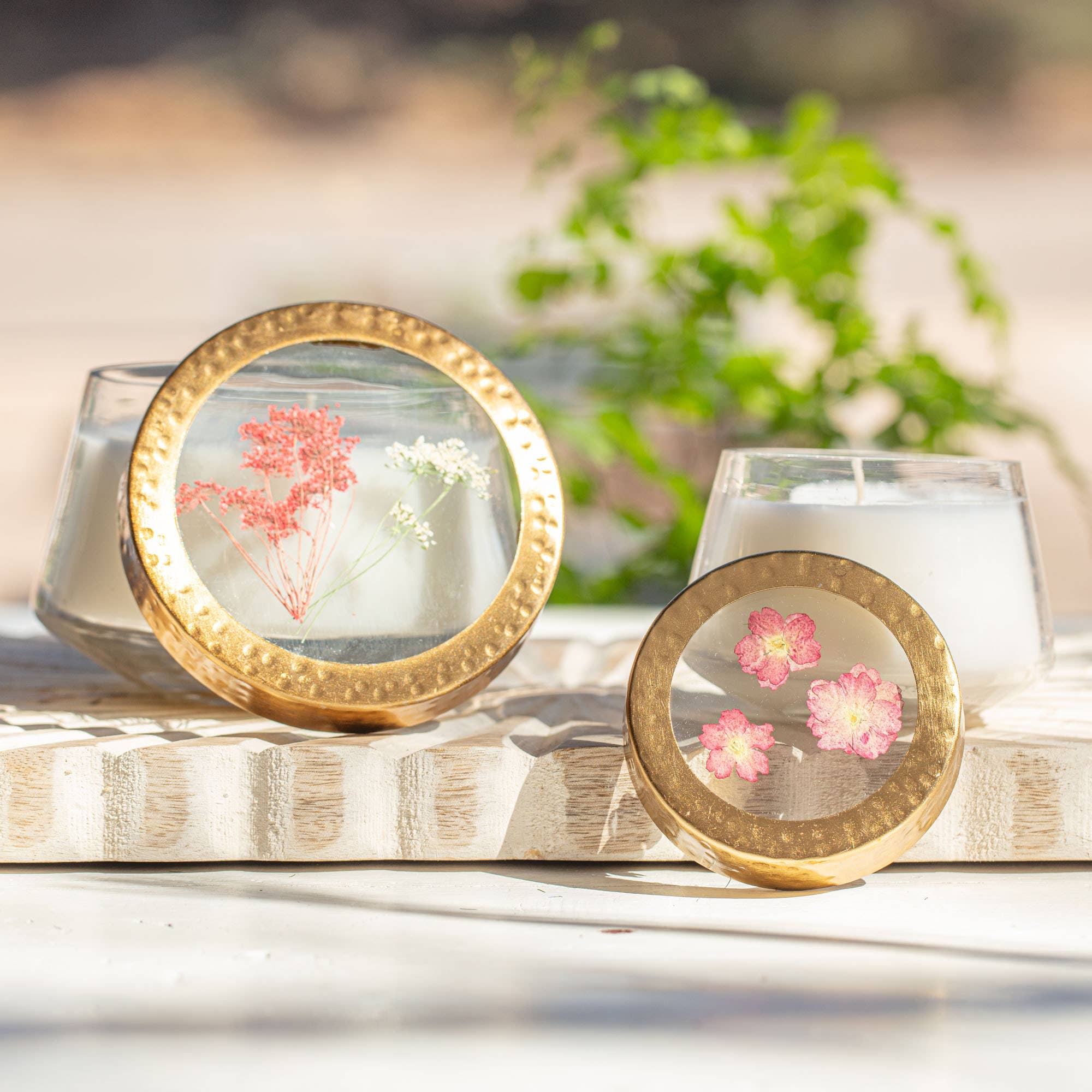 Rosy Rings Spicy Apple Pressed Floral Candle - Thumbnail 5